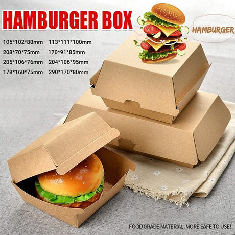 Durable burger box with secure closure and eco-friendly design