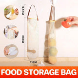 Hanging Mesh Vegetable Storage Bag 1PC 11x39.5cm Beige Polyester - Discount Packaging Warehouse