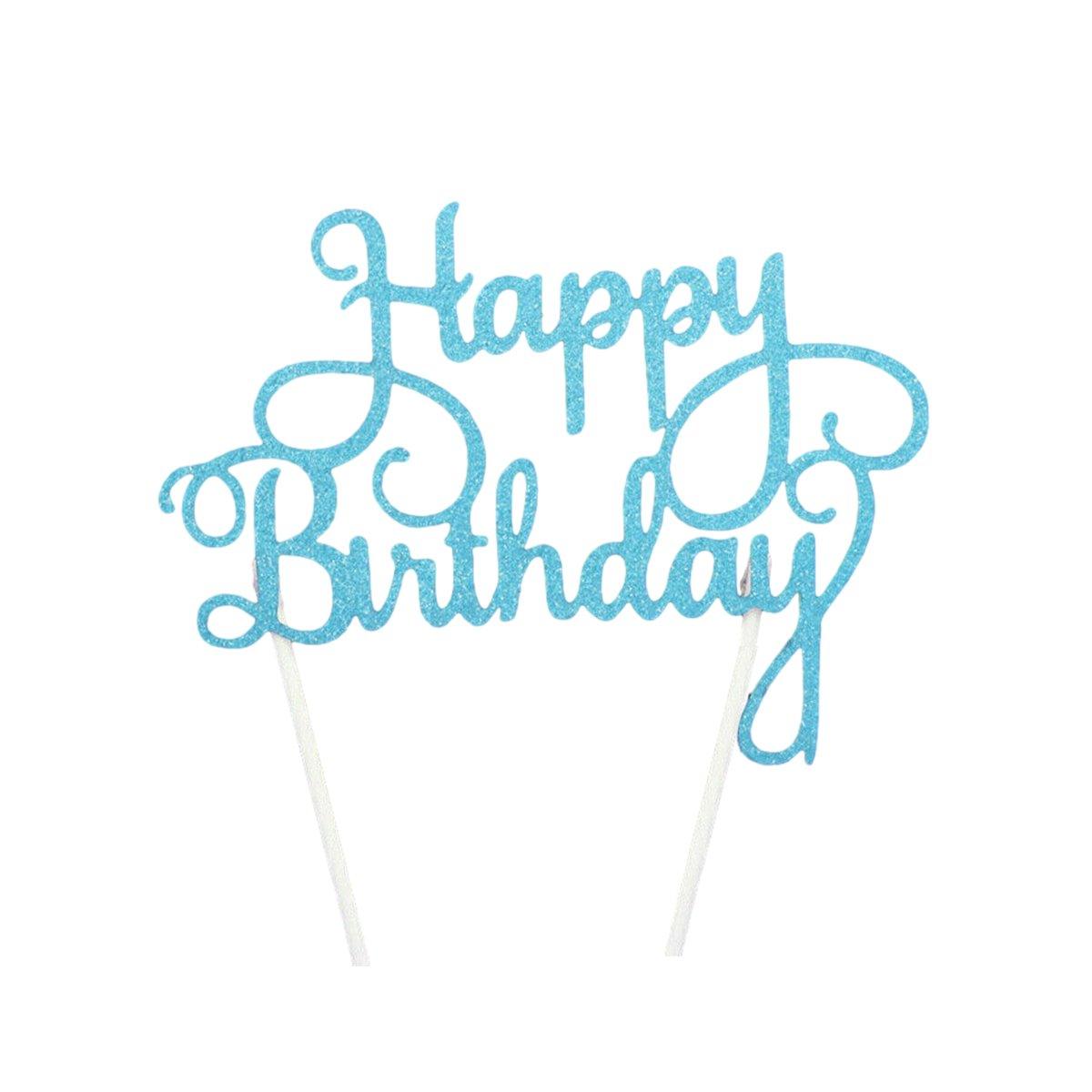 Happy Birthday Cake Topper 1PC 5Colours 6Styles Acrylic - Discount Packaging Warehouse