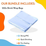 A variety of products securely packaged in clear shrink wrap bags, showcasing their durability and clarity.
