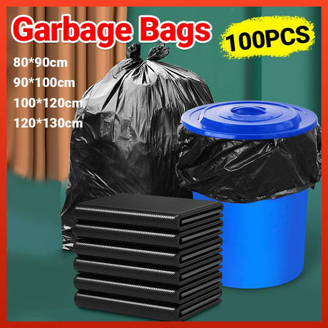 Durable large bin bags with drawstring closure