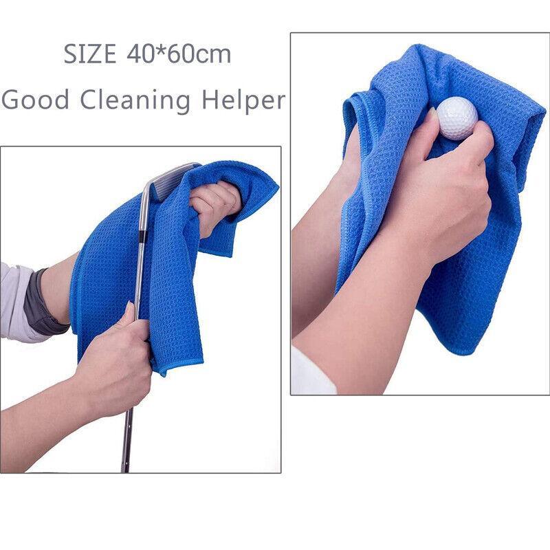 High-quality microfiber golf towel with carabiner clip for optimal performance.