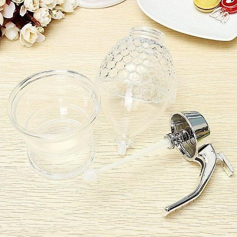 Honey Dispenser 1PC 200ML Clear Plastic Syrup Jar with Stand and Trigger - Discount Packaging Warehouse