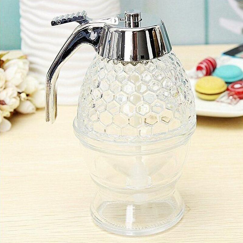 Honey Dispenser 1PC 200ML Clear Plastic Syrup Jar with Stand and Trigger - Discount Packaging Warehouse