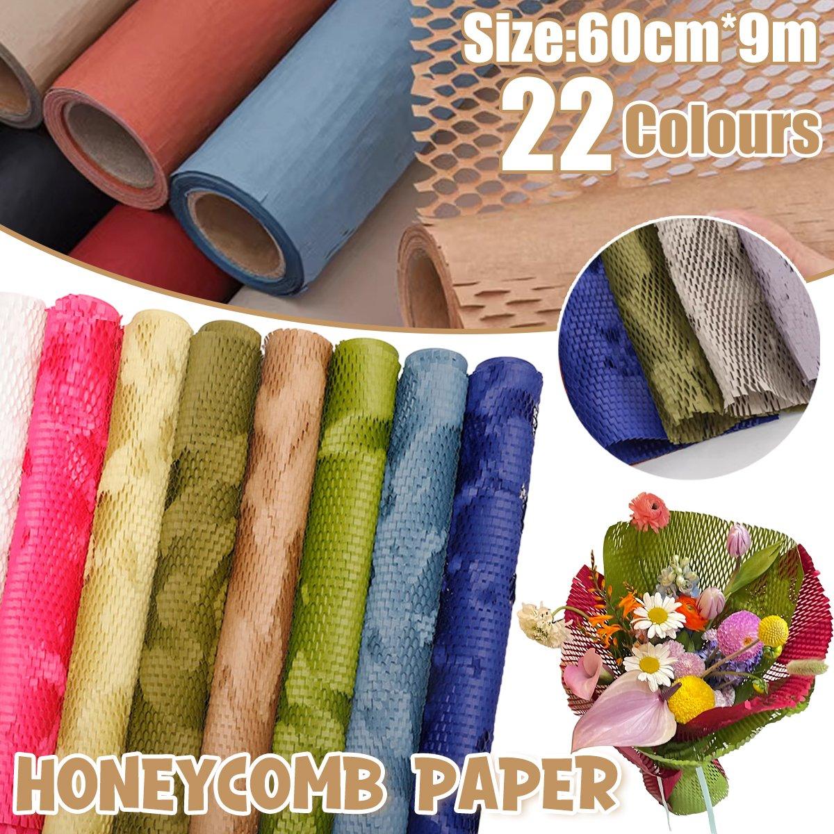 Honeycomb Bouquet Wrapping Paper 3 Rolls Durable Kraft for Florist Flower Wrapping