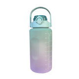 2L Sports Water Bottle with Straw 1PC 4Colours Time-Marked Drink Flask - Discount Packaging Warehouse