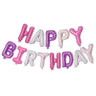 Inflatable Aluminum Foil Balloons 1Set 11Colours 40cm Happy Birthday Theme - Discount Packaging Warehouse