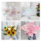 Exquisite gift wrapped with flower gift wrapping paper