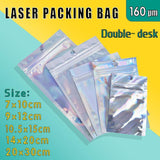 Sparkling iridescent Ziploc bags filled with colorful craft supplies, enhancing the visual appeal of everyday storage.