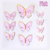 10PCS Butterfly Paper Topper Cake Happy Birthday Theme Festival Decoration DIY