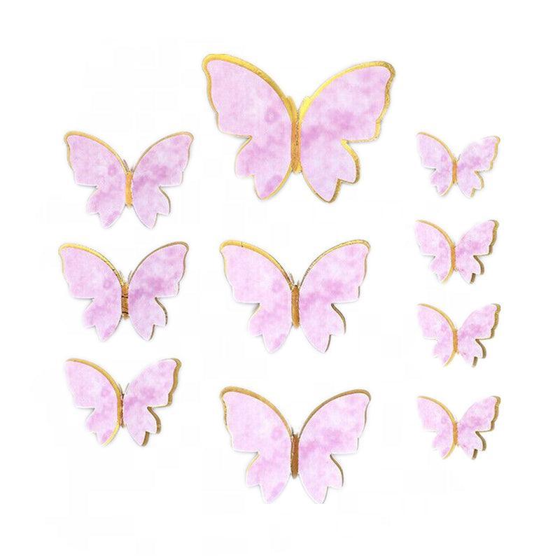 10PCS Butterfly Paper Topper Cake Happy Birthday Theme Festival Decoration DIY