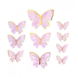 10PCS Butterfly Paper Topper Cake Happy Birthday Theme Festival Decoration DIY