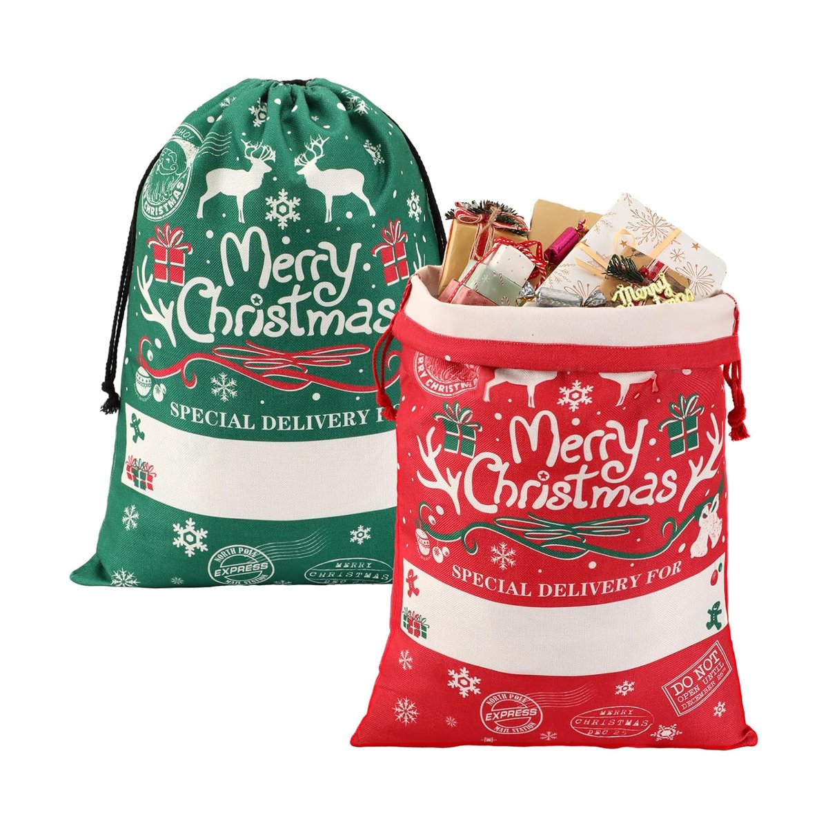 Large Christmas Sacks Jumbo Large Santa Gift Sack Bag Gifts Stocking Present