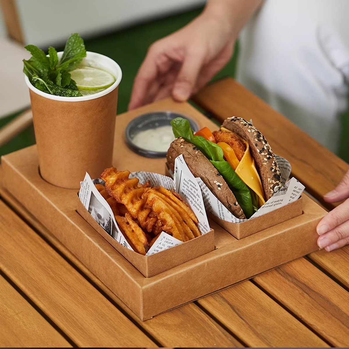 25/50pcs Meal Box for Hamburger Sandwich Snack Packaging Picnic Food Boxes