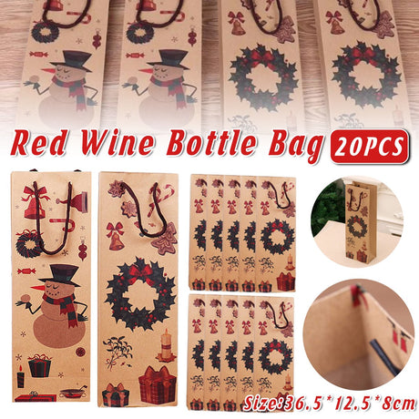 Make your holiday gifting extra special with our 20PCS Christmas Wine Bottle Gift Bags.