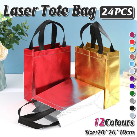 Laser Non Woven Gift Bags 12Colours 24PCS