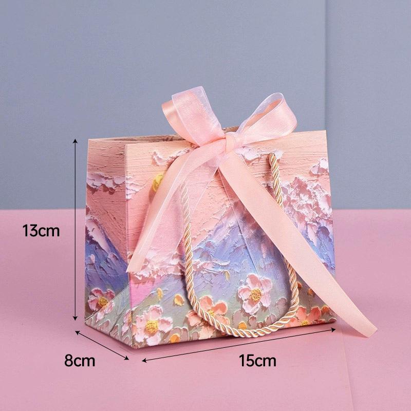 High-Quality Paper Oil Painting Gift Paper Bags Set for Special Occasions 10pcs