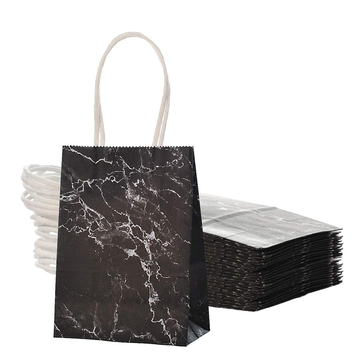 25PCS Marble Series Shopping Paper Bag Luxury Handbag Party Favor Gift Bags