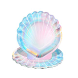 Shell-shaped Paper Plates 100 Pack High-Quality Iridescent Party Supplies