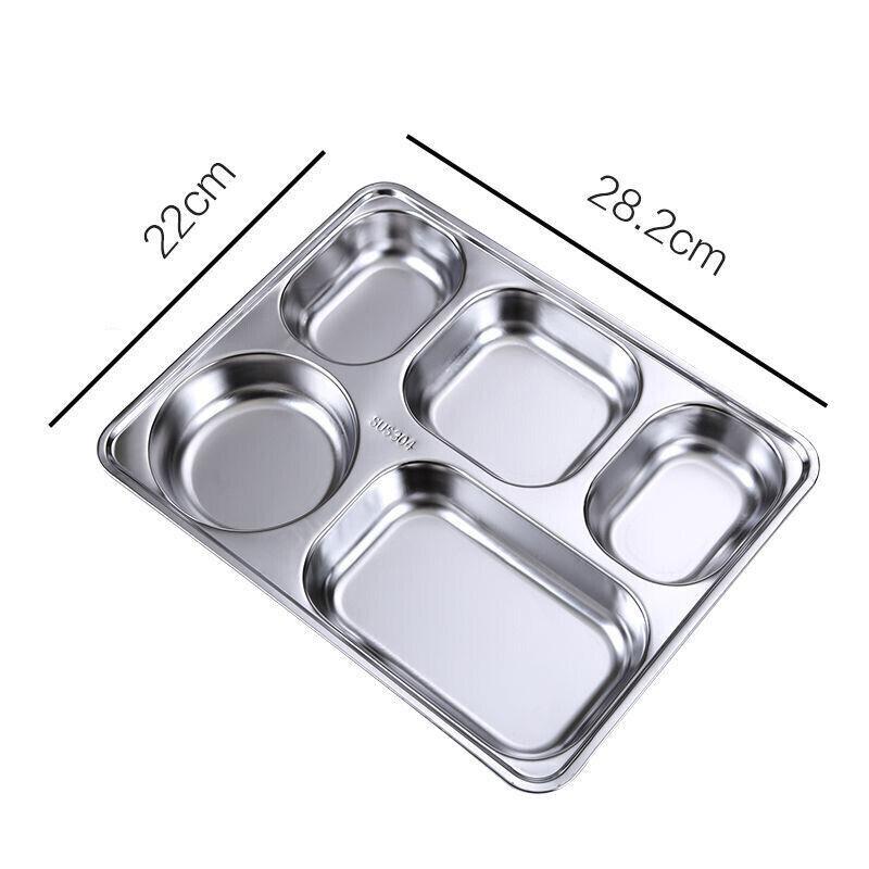 Stainless Steel Divided Dinner Tray Silver 1 Pack