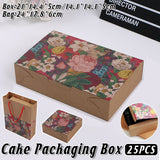 25PCS Kraft Paper Moon Cake Cookie Hand Packaging Box