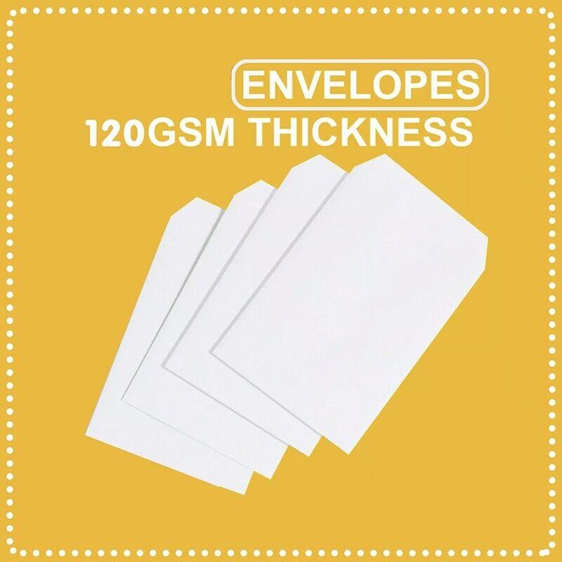 White Envelopes 120GSM Durable Peel-and-Seal Invitations Cards Letters 50PCS