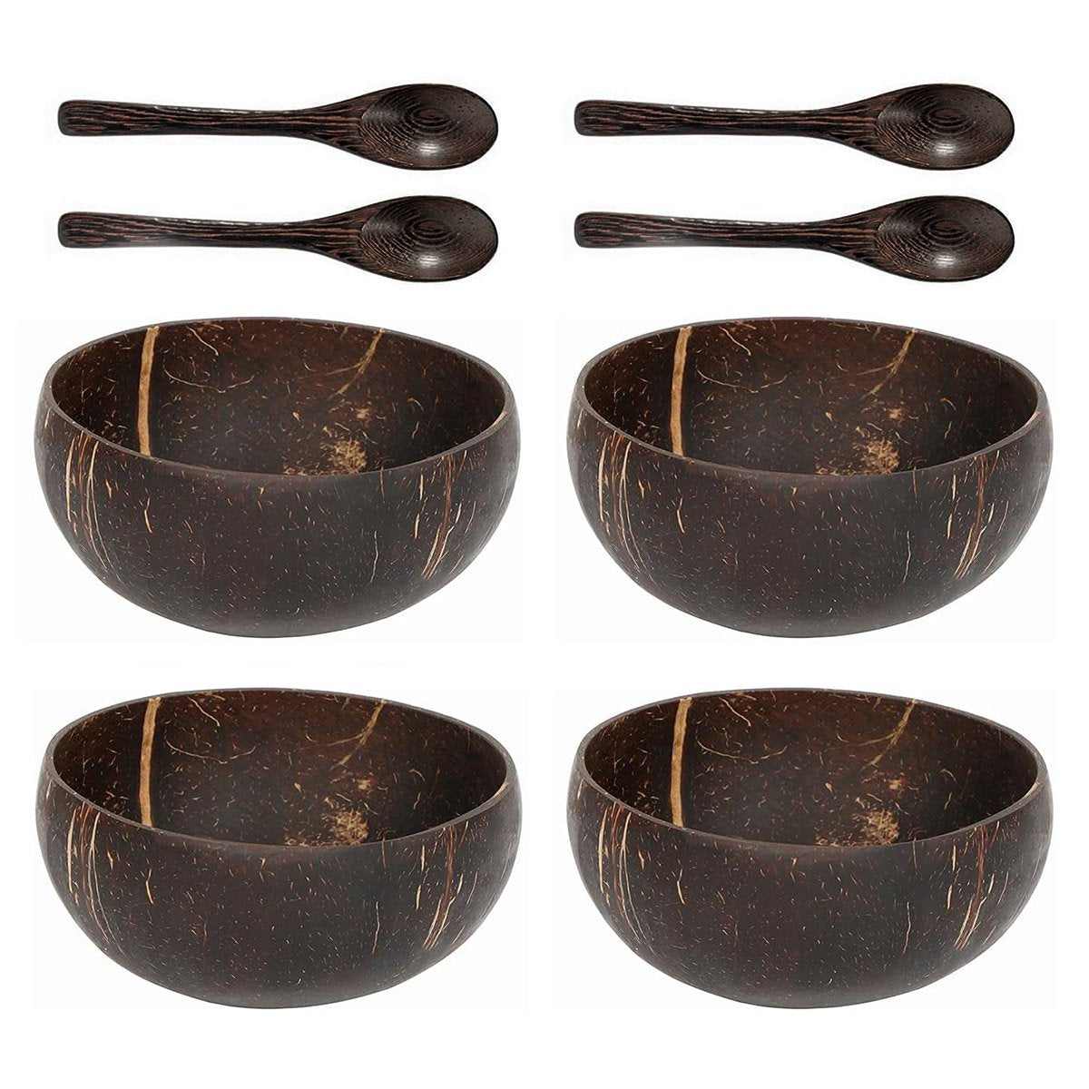 Natural Coconut Shell Bowls 4PCS