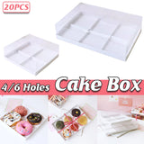 Pastry Packing Small Cake Box With Clear Lids For Donut Mousse Puffs 20pcs