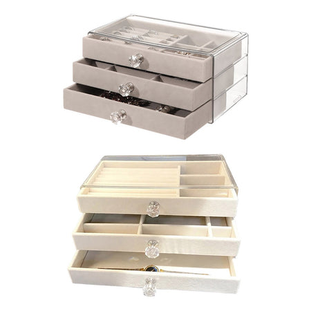 Organize and showcase your precious jewelry with this 3-layer Jewelry Storage Box.