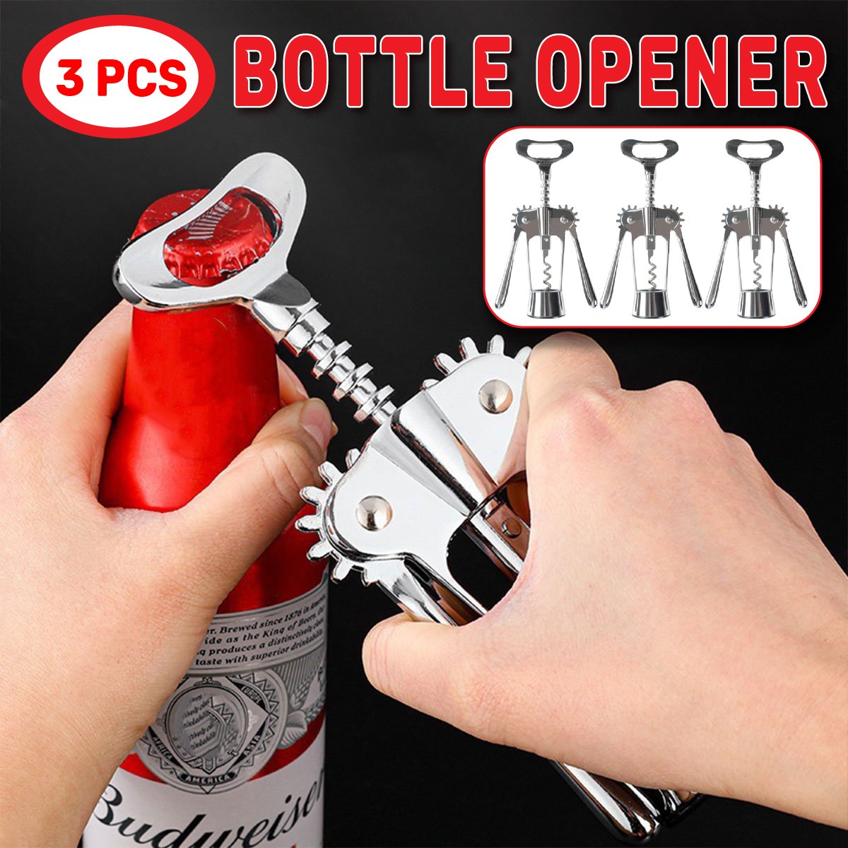 Red Wine Bottle Openers 3PCS