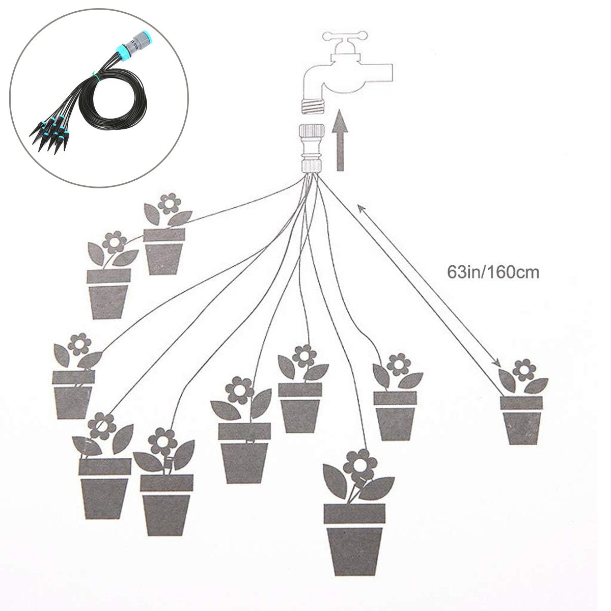 Garden Watering System Drip Kit 1Set