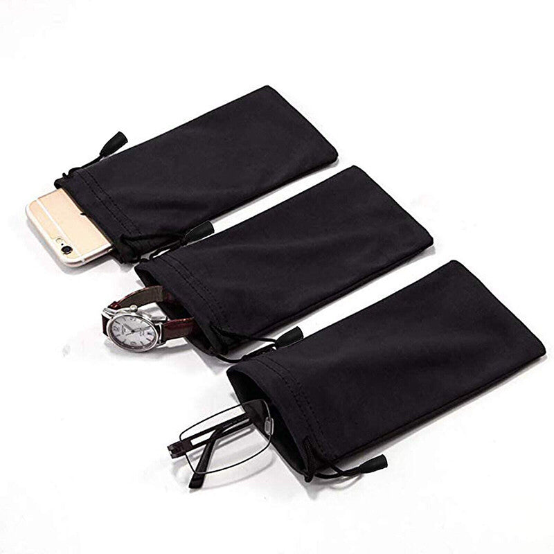 5PCS Cleaning Clothes Sunglasses Pouch Glasses Case Soft Eyeglasses Bag Random