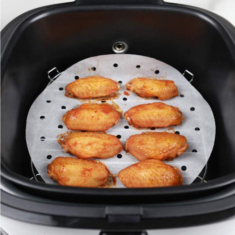 100Pcs Air Fryer Liners 7/8/9 Inch Perforated Parchment Paper Square Non-Stick