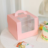 Pink Cake Boxes Food-Grade Cardboard with Window 25PCS