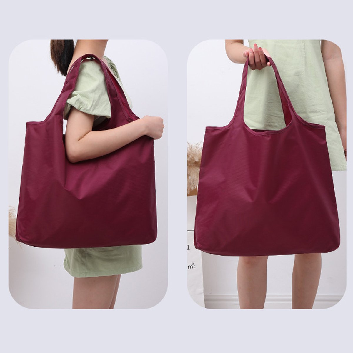 Durable Waterproof Foldable Fabric Reusable Grocery Bags 1pc