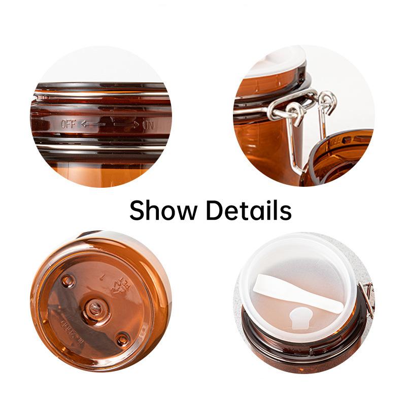 Durable PET Plastic Brown Plastic Jars for Skincare UV Protection Brown Plastic Jars 5pcs