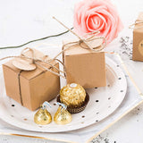 Rustic Kraft Paper Wedding Favour Gift Boxes with Jute String 100pcs