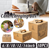 European Style Kraft Paper Cake Boxes Elegant Durable Packaging 10PCS