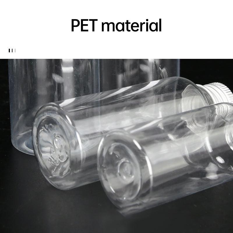 PET Clear Plastic Bottles with Aluminum Caps for Liquids 50 or 100 pcs