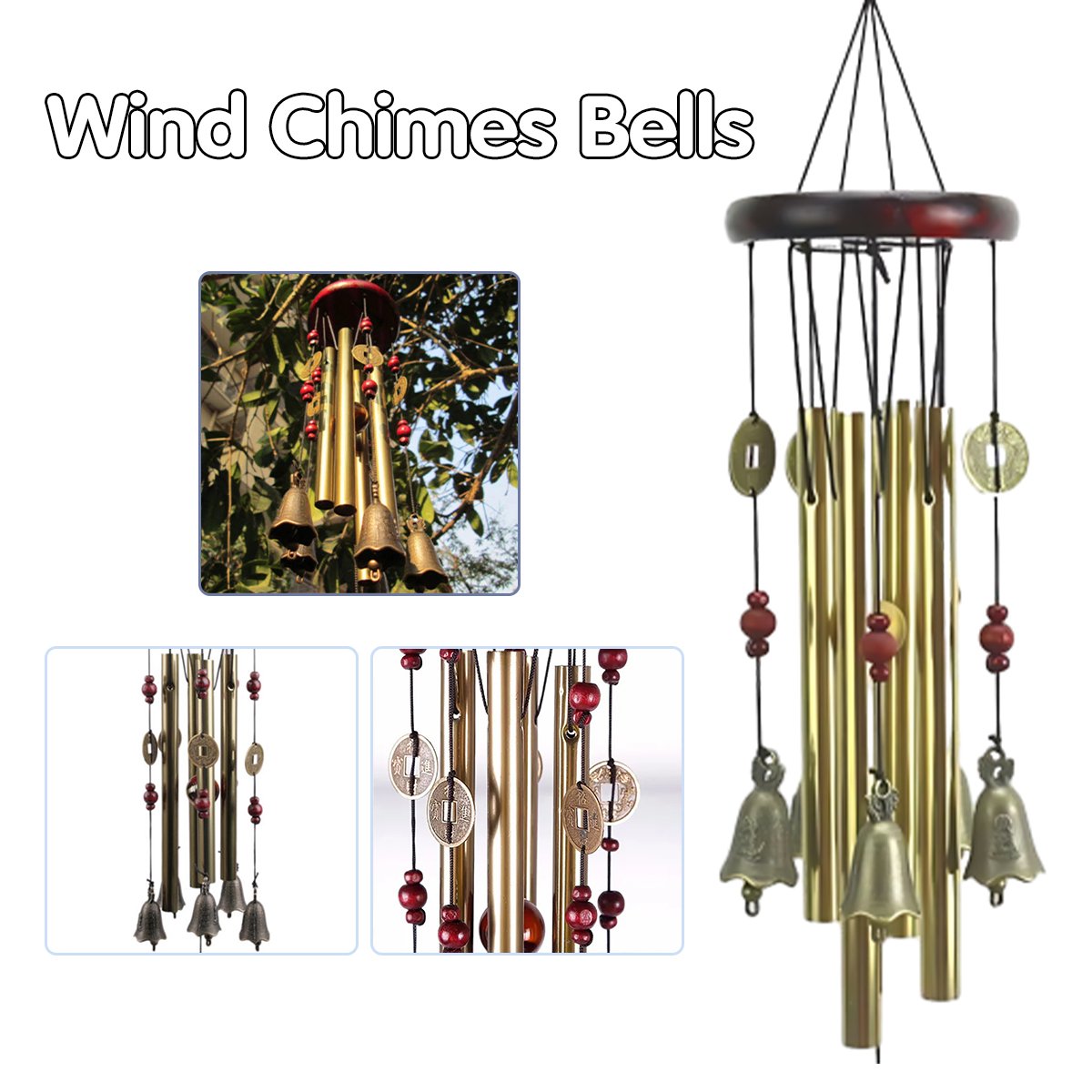 Wind Chimes Copper Tubes Garden Ornament 1Pack