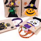 4pcs Halloween Gift Tote Bags Reusable Decorative Trick or Treat Candy Bags