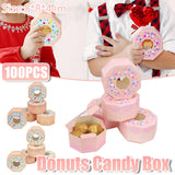 High-Quality Paper Fun Doughnut-Shaped Candy Boxes for Parties 100pcs