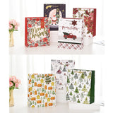 12pcs Christmas Paper Gift Bags Set Cute Cartoon Xmas Tote Present Bags