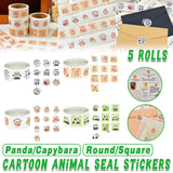 5Rolls Kapibara Seal Stickers Cute Cartoon DIY Decorative Hand Account Stickers