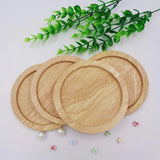 4x Round Bamboo Wooden Coaster Tea Coffee Drink Holders Pallet Beverage Mat Pad