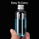 PET Clear Plastic Bottles with Aluminum Caps for Liquids 50 or 100 pcs