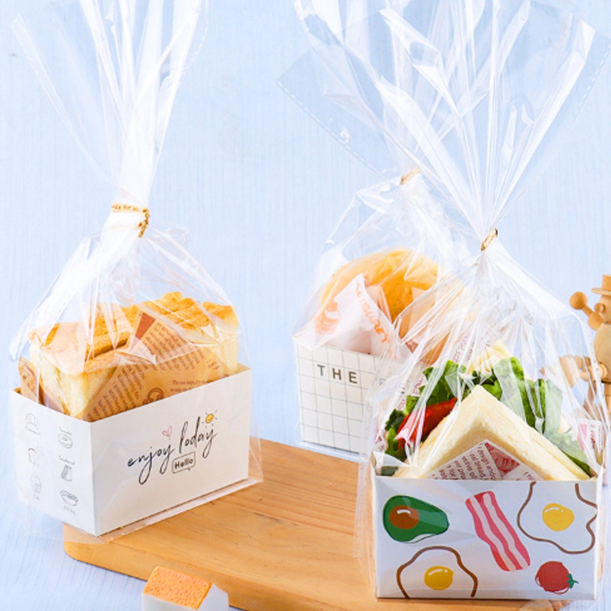 Paper Sandwich Boxes with Multicoloured Designs 100PCS