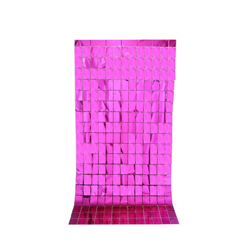 Rectangle Tinsel Curtain Shimmer Wall Backdrop 2M Length Party Decoration Sequin