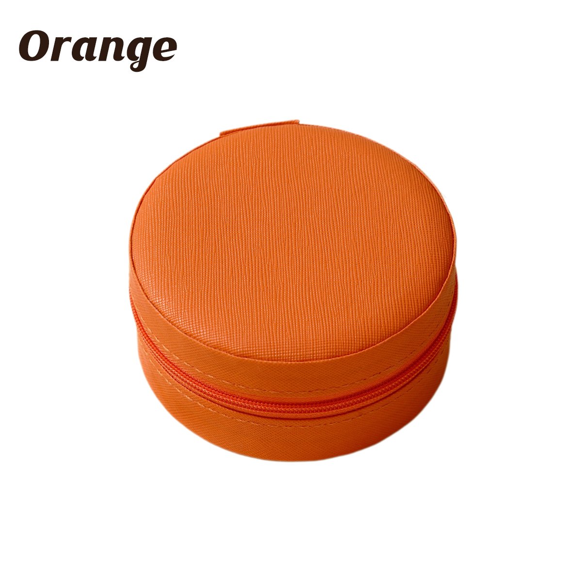 PU Leather Round Jewelry Boxes with Soft Flocking Interior for Travel Jewelry Boxes 1pc