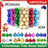 24PCS/Pack Christmas Tree Xmas Balls Decorations Baubles Party Wedding Ornament